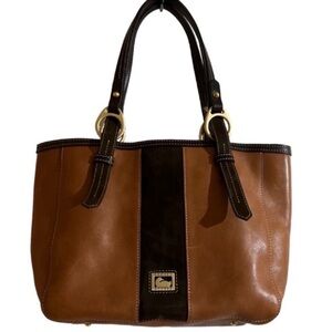 Vintage Dooney & Bourke Honey/Brown Florentine Suede East West Skylar To…